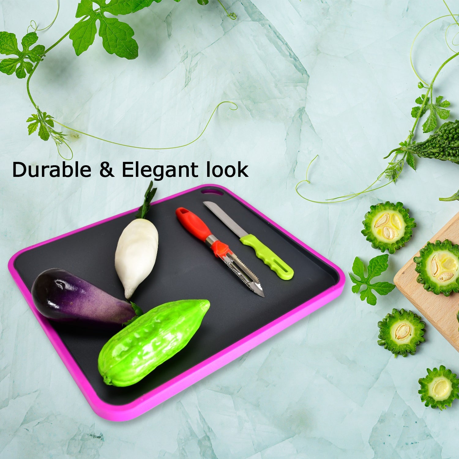 2462 Vegetables and Fruits Cutting Chopping Board Plastic Chopper Cutter Board Non-slip Antibacterial Surface with Extra Thickness DeoDap 2462 Vegetables and Fruits Cutting Chopping Board Plastic Chopper Cutter Board Non-slip Antibacterial Surface with Extra Thickness DeoDap